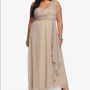 Torrid Premium Beige One Shoulder Formal Dress